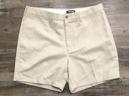 Lands End Mens Size 35 Beige Traditional Fit Flat Front Casual Pants - $13.97