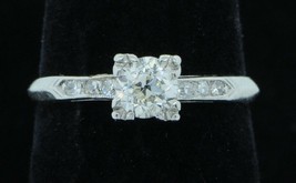 Art Deco (ca. 1925) Platinum .53ct+/- European Cut Diamond Engagement Ring - £1,075.69 GBP