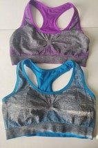 Womens sports bra medium Lot Of 2, Purple &amp; Blue, Sosten para hacer depo... - $22.76