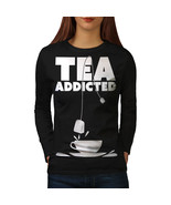 Wellcoda Tea Addict Drink Food Womens Long Sleeve T-shirt, Bag Casual De... - £19.11 GBP