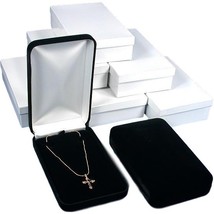 Black Velvet Necklace Chain Jewelry Gift Box Showcase Displays Kit 36 Pcs - £199.70 GBP