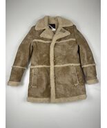 Vintage Wiman Womens Faux Suede Coat Medium Brown Sherpa Lined Union Mad... - $48.79 CAD