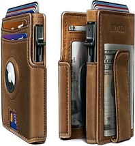 miyozi Airtag Wallet for Men,with Money Clip 10 Cards Metal Case Smart Slim Pop - $39.59