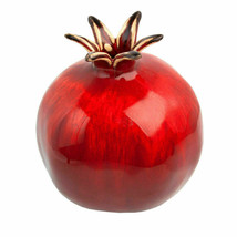 Estatuilla de fruta de granada roja de cerámica decorativa, símbolo hecho a... - $28.11