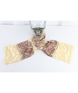 Vintage 60s 70s Mid Century Modern MCM Paisley Silk Fringed Scarf Wrap USA - $39.55