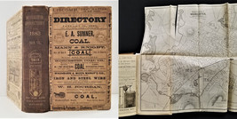 1883 Antique Worcester Ma Directory W Foldout Map History Genealogy Ads Occ - £175.96 GBP