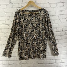 Mario Serrani Blouse Womens Sz M Animal Print NWT Long Sleeve - £11.09 GBP