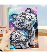 White Tiger Pattern Loose-Leaf Detachable Notebook Diamond Jewel Art COM... - $33.76 CAD