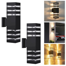 2Pc Outdoor Wall Lights Square Up And Down Lights W/ E26 Base For Porch ... - £73.41 GBP
