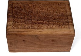 Acacia Wood Tree of Life Engraving Wooden Urns for Human Ashes or Pet Ashes - £45.00 GBP