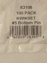New, Kwikset  No. 5 Metal  Lock Bottom Pins  100 pk - £9.71 GBP