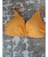 Shade &amp; Shore Women&#39;s Orange Twist Front Stripe Swim Top, Size 38DD  - €19,01 EUR