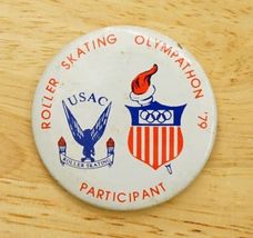 Vintage Olympic Pinback Button Roller Skating Olympathon 1979 USAC Parti... - $19.79