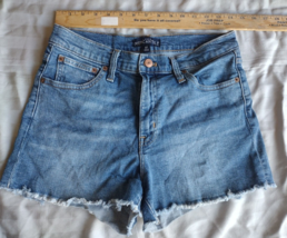 J Crew Mercantile Women Blue Denim Shorts Frayed Size 27 EUC - £11.48 GBP