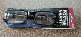 FOSTER GRANT MIRA BLUE FRAME READING GLASSES W/CLOTH CASE NS1016, +3.25 NEW - $30.00