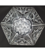 Vintage Crystal Cut Glass Hexagon MCM Ashtray 6&quot; - $41.07 CAD