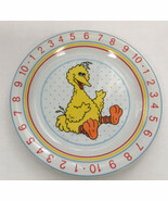 sesame street  yellow big bird number counting  learning porcelain servi... - $19.75