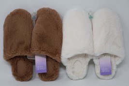 Women&#39;s Emily Puff Scuff Slippers XL 11-12 Stars Above Off-White &amp; Beige... - $18.77