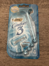 Vintage Bic Comfort 3 Womens Razors 4 Pack New Old Stock Sealed Package - £11.60 GBP