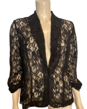 LM Studio Black Lace 3/4 Sleeve Blazer Size M - €20,34 EUR