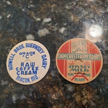 Vintage milk bottle cap OAK CREST FARM &amp; HOWELL Guernsey Dairy Raw Coffe... - $22.46