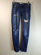Hollister Jeans Women 24/29 Blue Denim Cotton Stretch Distressed Pockets Pull On - £13.72 GBP