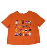 Girls Witch Ghost Cat Orange Short Sleeve Halloween T-Shirt Tee Shirt Sz... - £5.65 GBP