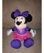 Disney Just Play Minnie Mouse Plush 10&quot; Purple Pink Spots Heart Dress St... - £11.89 GBP