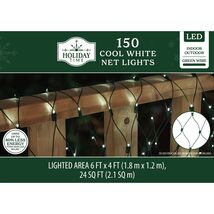 HOLIDAY TIME 308-2515-CW 150CT COOL WHITE NET LED LIGHTS 6x4' - NEW! - $14.78