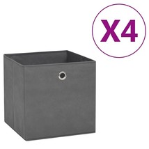  Storage Box Set of 4 Gray Non-woven fabric 11.0x11.0x11.0 in - $69.79