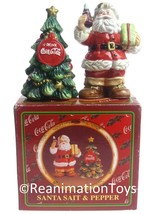 Cracker Barrel Coca-Cola Coke Christmas Tree Santa Claus Salt &amp; Pepper Shakers - £19.66 GBP