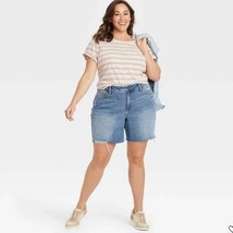 Ava &amp; Viv High-Rise Bermuda Jean Shorts Size 26W NEW - £16.78 GBP