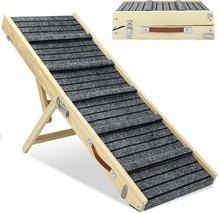 Large Dog Ramp, 47.2 Long And 15.8 Wide Wooden Folding Portable Pet Ramp, Ad - £72.82 GBP