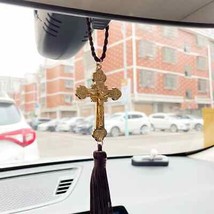 Orthodox Cross Jesus Pendant  Christ Statue Crucifix Car Pendant Religio... - $16.81