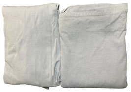 Vintage King Size Ralph Lauren Fitted &amp; Flat  Chambray Sheet Blue Heavy Cotton - £103.87 GBP