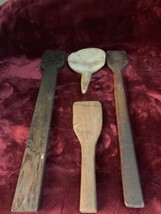 Antique Carved Wooden Butter Paddles/ Stirs X 4 - £99.16 GBP