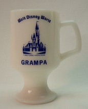 Vintage Walt Disney World Grampa White Milk Glass Mug Cup Grandfather - £15.92 GBP