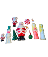 Vintage 11 Lot Gurley Christmas Green Hat Snowman Tree Reindeer Wax Cand... - $733.34 MXN