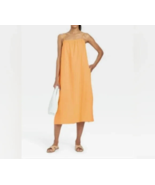 Women&#39;s Easy Linen Blend Strappy Dress (XL - 16) &quot;ORANGE&quot; ~ NEW!!! - $18.18 CAD