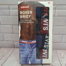 NIB Mens "Levi's High Comfort Cotton Stretch Boxer Briefs 4 Pack Underwe... - $14.11