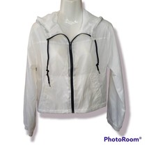 Kyodan White Zip up Hooded Cropped Jacket sz sm - £23.35 GBP