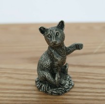 Vintage pewter bear cub miniature figurine Jane Lunger Franklin Mint 1981 - £11.76 GBP