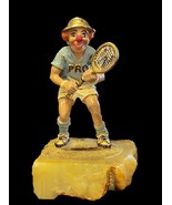 Vintage Ron Lee Clown Figurine Statue Signed Tennis Pro 1981 - £112.88 GBP
