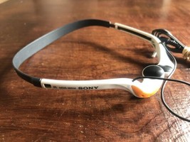 Sony MDR-W014 White Orange 3.5MM Jack In-Ear Light Weight Headphones TESTED - $23.75