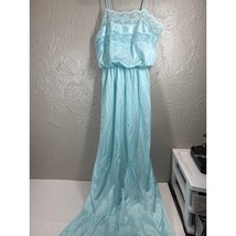 Flair Long Nightgown Satin Light Blue Lingerie Vintage Petite Small PS USA - €21,36 EUR