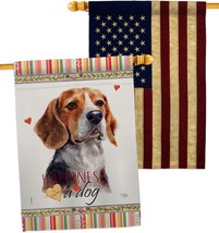 Beagle Hound Happiness House Flag Pack Dog Puppy Spoiled Paw Canine Fur ... - $41.99