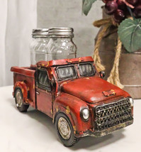 Old Fashioned Nostalgic Red Pickup Truck Holder For Glass Salt Pepper Sh... - $25.99