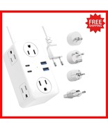 10-in-1 Universal Travel Adapter with 6 AC Outlets &amp; 4 USB Ports for Tra... - $568.83 MXN