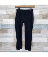 Athleta Power Lace Calf Capri Yoga Leggings Black Low Waist Activewear W... - $24.74