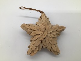 Rustic 5&quot; Wood Slice Star Ornament Natural Handmade Christmas Lodge Cabi... - $201.11 MXN